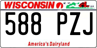 WI license plate 588PZJ
