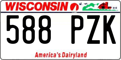 WI license plate 588PZK