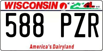 WI license plate 588PZR