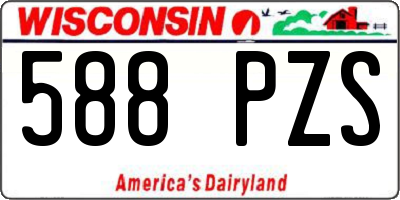 WI license plate 588PZS