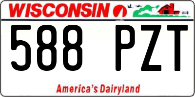 WI license plate 588PZT