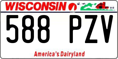 WI license plate 588PZV