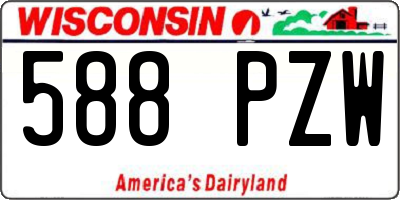 WI license plate 588PZW