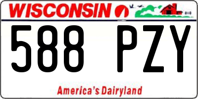 WI license plate 588PZY