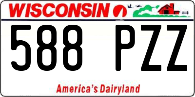 WI license plate 588PZZ