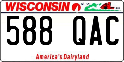 WI license plate 588QAC