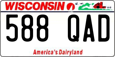 WI license plate 588QAD