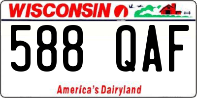 WI license plate 588QAF