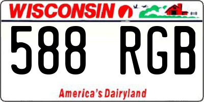 WI license plate 588RGB