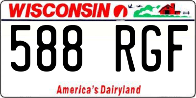 WI license plate 588RGF