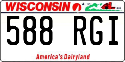 WI license plate 588RGI