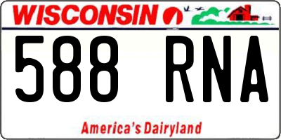 WI license plate 588RNA