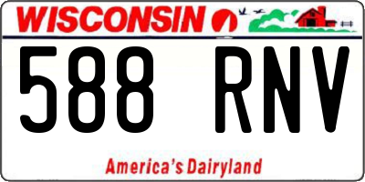 WI license plate 588RNV
