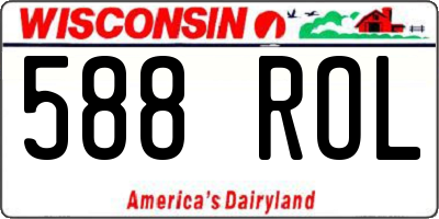 WI license plate 588ROL