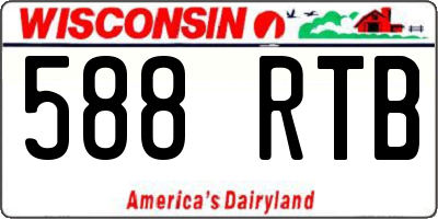 WI license plate 588RTB