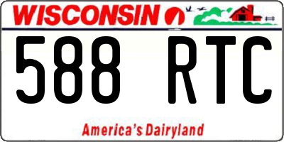 WI license plate 588RTC
