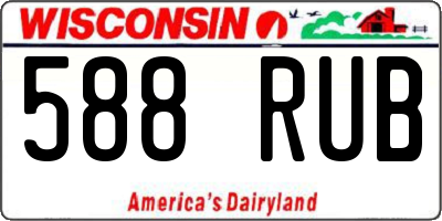 WI license plate 588RUB