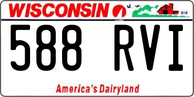 WI license plate 588RVI