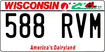 WI license plate 588RVM