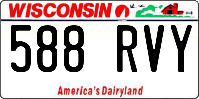 WI license plate 588RVY