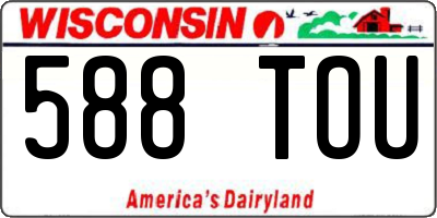 WI license plate 588TOU