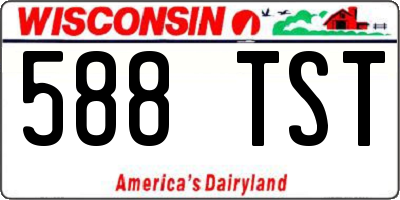 WI license plate 588TST