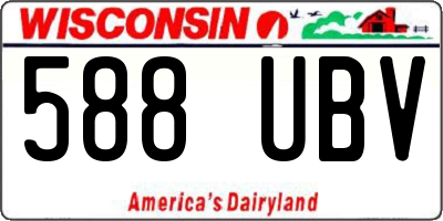 WI license plate 588UBV