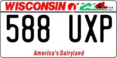 WI license plate 588UXP
