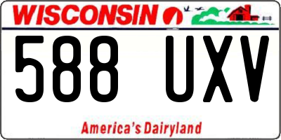 WI license plate 588UXV