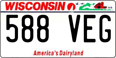 WI license plate 588VEG