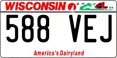 WI license plate 588VEJ