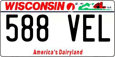 WI license plate 588VEL