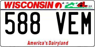 WI license plate 588VEM