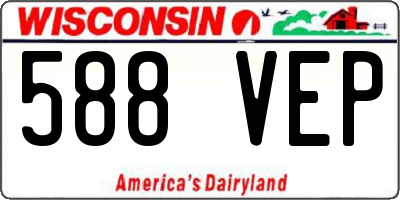 WI license plate 588VEP