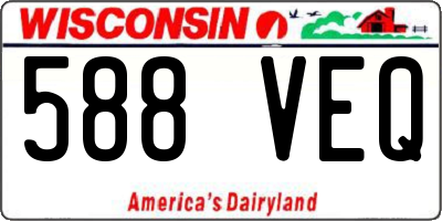 WI license plate 588VEQ