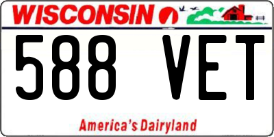 WI license plate 588VET