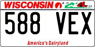 WI license plate 588VEX