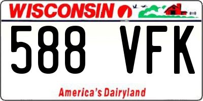 WI license plate 588VFK