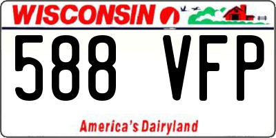 WI license plate 588VFP