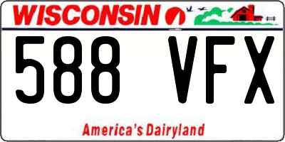 WI license plate 588VFX