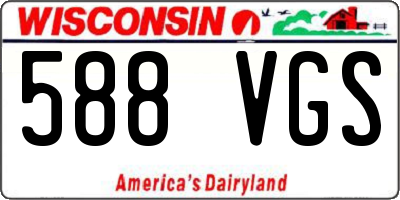 WI license plate 588VGS