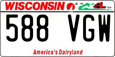 WI license plate 588VGW