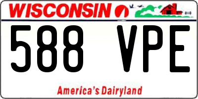 WI license plate 588VPE