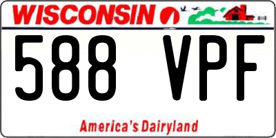 WI license plate 588VPF