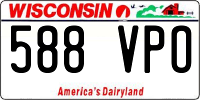 WI license plate 588VPO