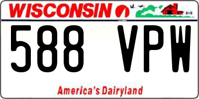 WI license plate 588VPW