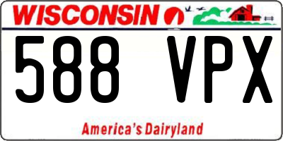 WI license plate 588VPX