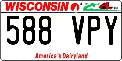 WI license plate 588VPY