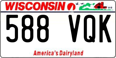 WI license plate 588VQK