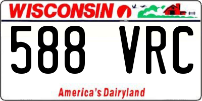 WI license plate 588VRC